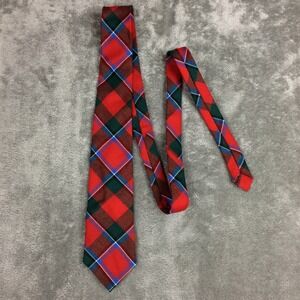 Ingles Buchan 100% Wool Tie Plaid‎ Tartan Clan Sinclair Red Made in Scotland
